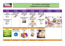 planning du 6 au 12 avril